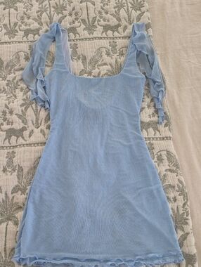 white christmas dresses Moonlit Desire Mini Dress Dusty Blue